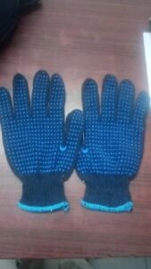Blue Dotted Cotton Hand Gloves 1 blue dotted cotton hand gloves