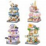 kids building blocks street coffee toy