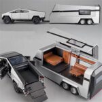tesla cybertruck with trailer diecast model car