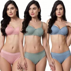 Women's Multi Colour Padded Bra Penty Set 1 womens multi colour padded bra penty set