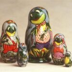 wooden russian frog doll